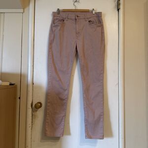 Uniqlo Ultra Stretch Color Jeans Skinny Mid Tapered Pink | Large 33-36